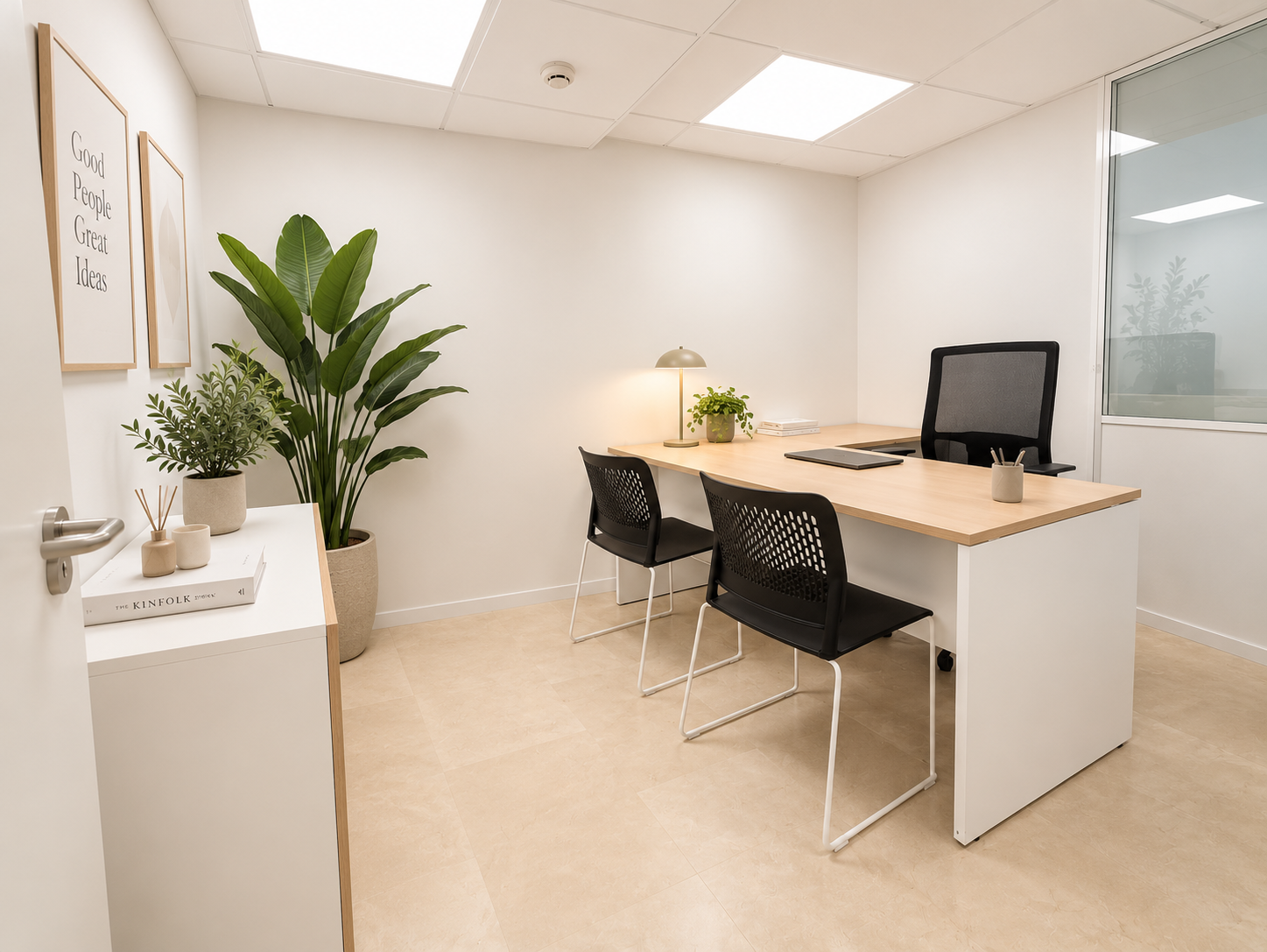 Despacho privado moderno y luminoso en Simplework Valencia